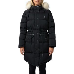 Pajar Black Puffer Jacket with White Fur Hood